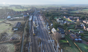 aerial of Overhead line works and track renewals