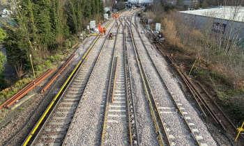 aerial of track renewal