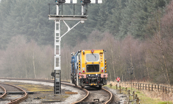 A Beaver tamper, tamping on the North Yorkshire Moors