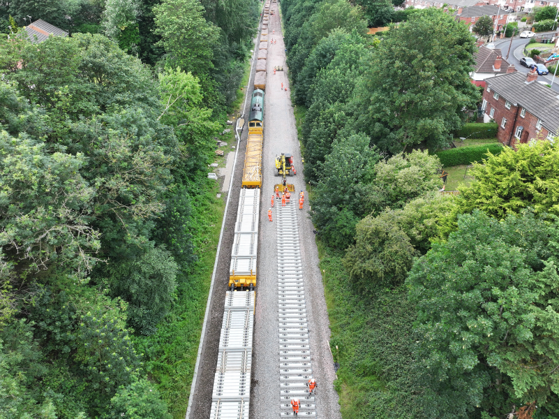 Kirow cranes installing low carbon track at Cross Gates