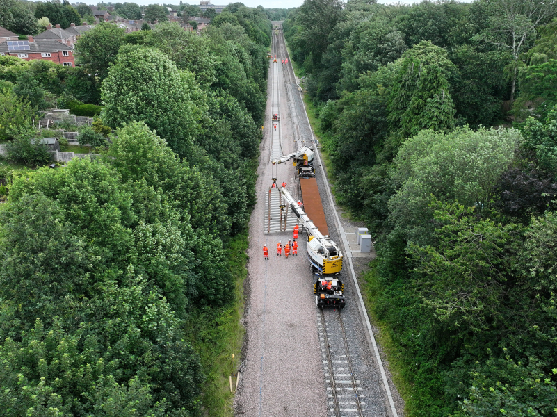 Low Carbon Track Renewal Cross Gates using kirow cranes