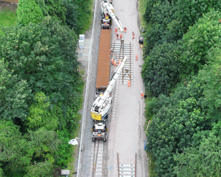 Kirow cranes installing low carbon track at Cross Gates