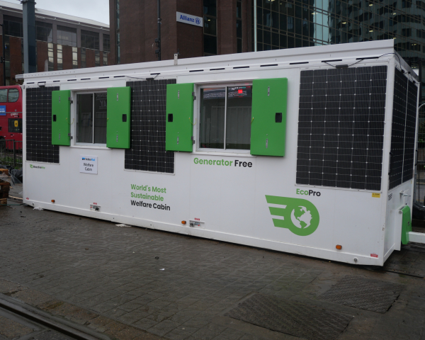 solar panelled site cabin