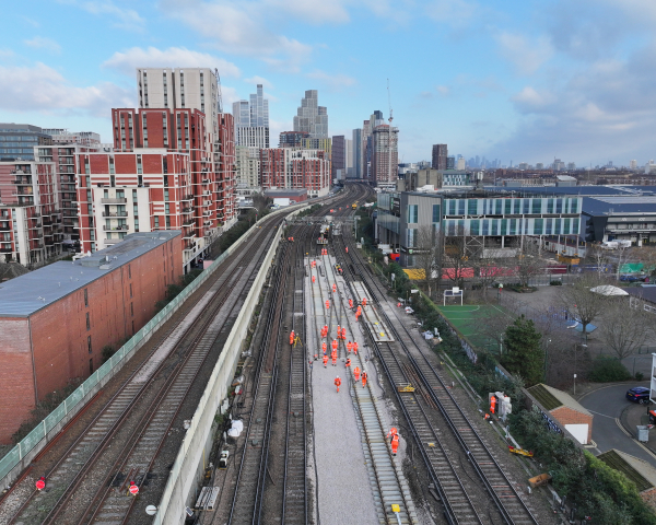 aerial of track renewal