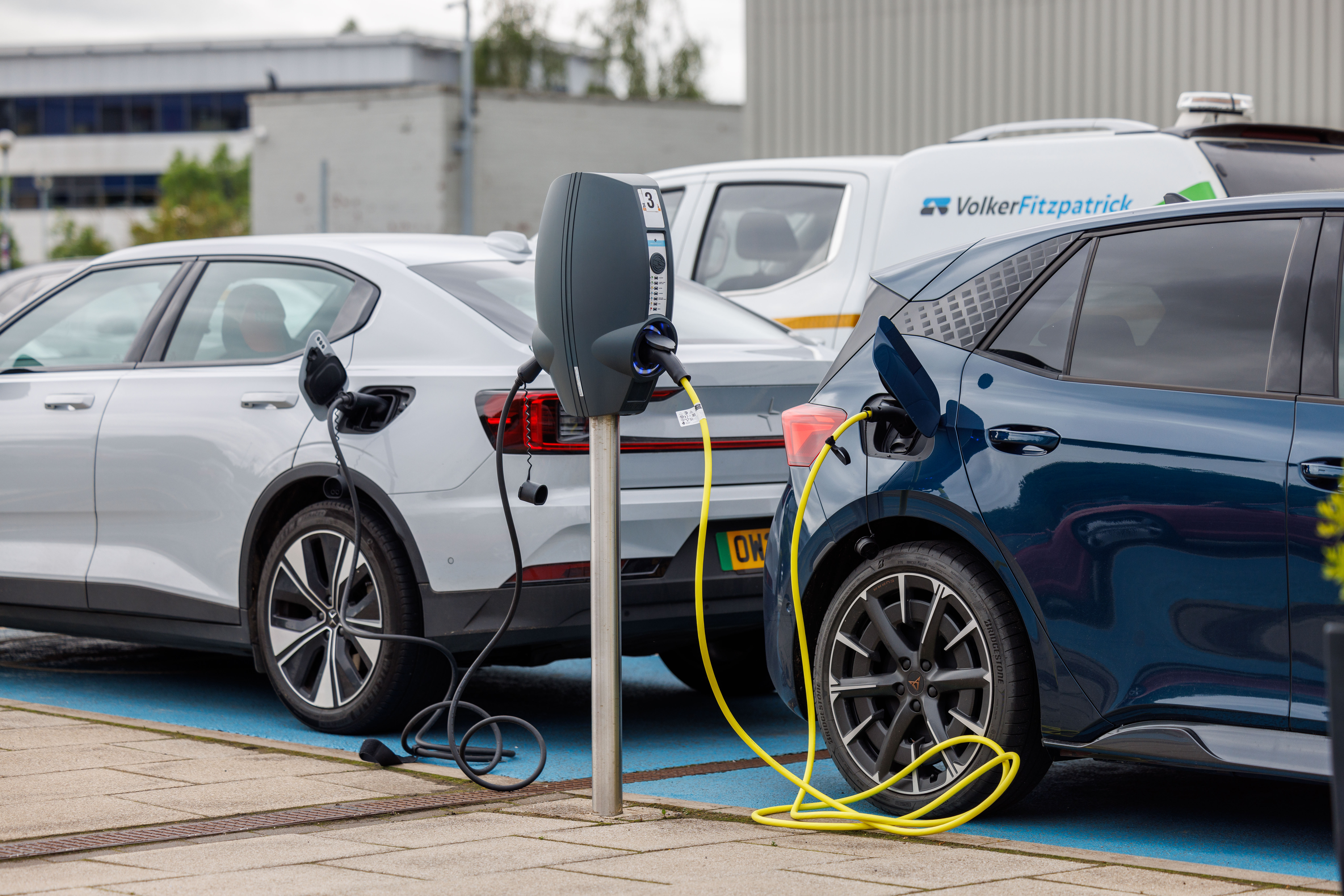 Cars being charged electrically